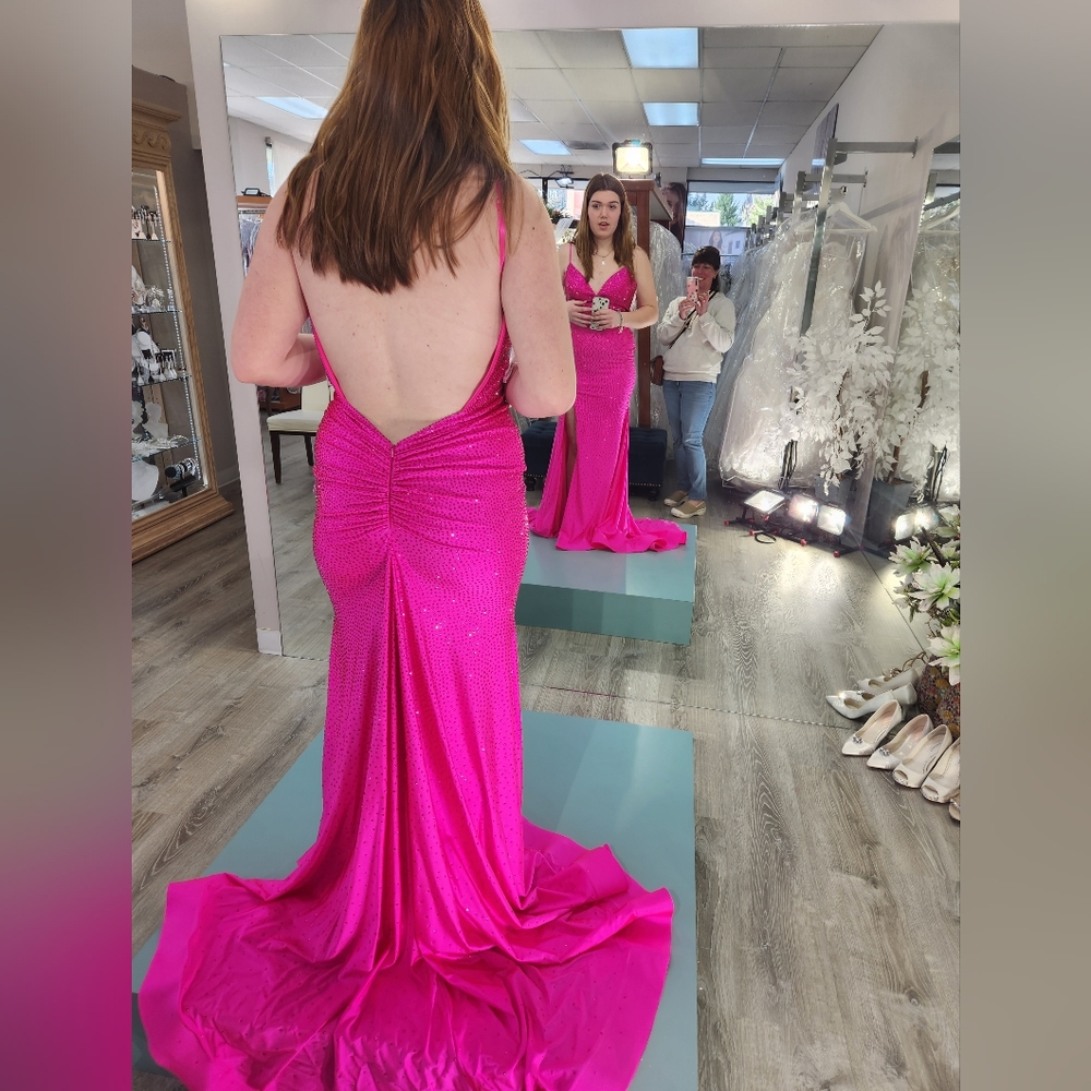 Stunning Pink Backless Gown